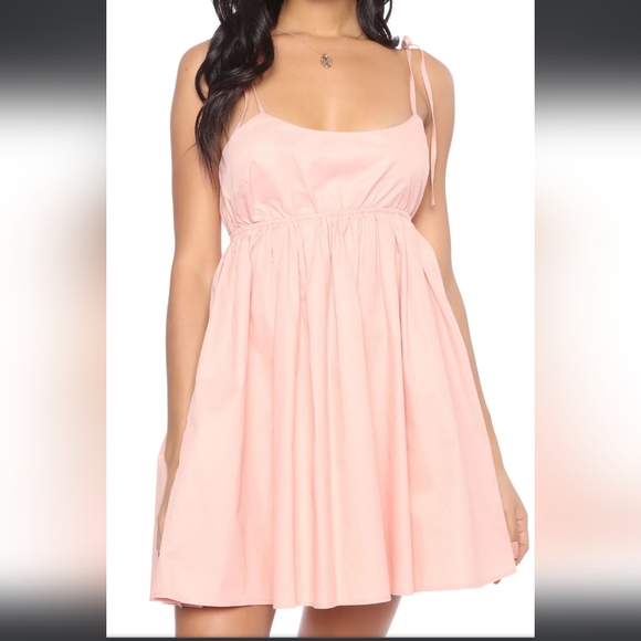 Fashion Nova Vintage line Mila Baby doll Dress Peach Barbie core - Picture 5 of 6